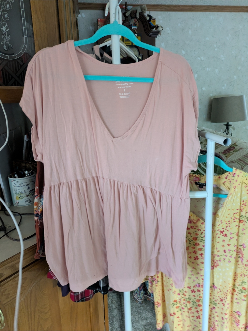 torrid Dusty Rose V-Neck Peplum Tunic